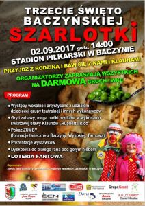 Zaproszenie na Trzecie Śięto Baczynskiej Szarlotki